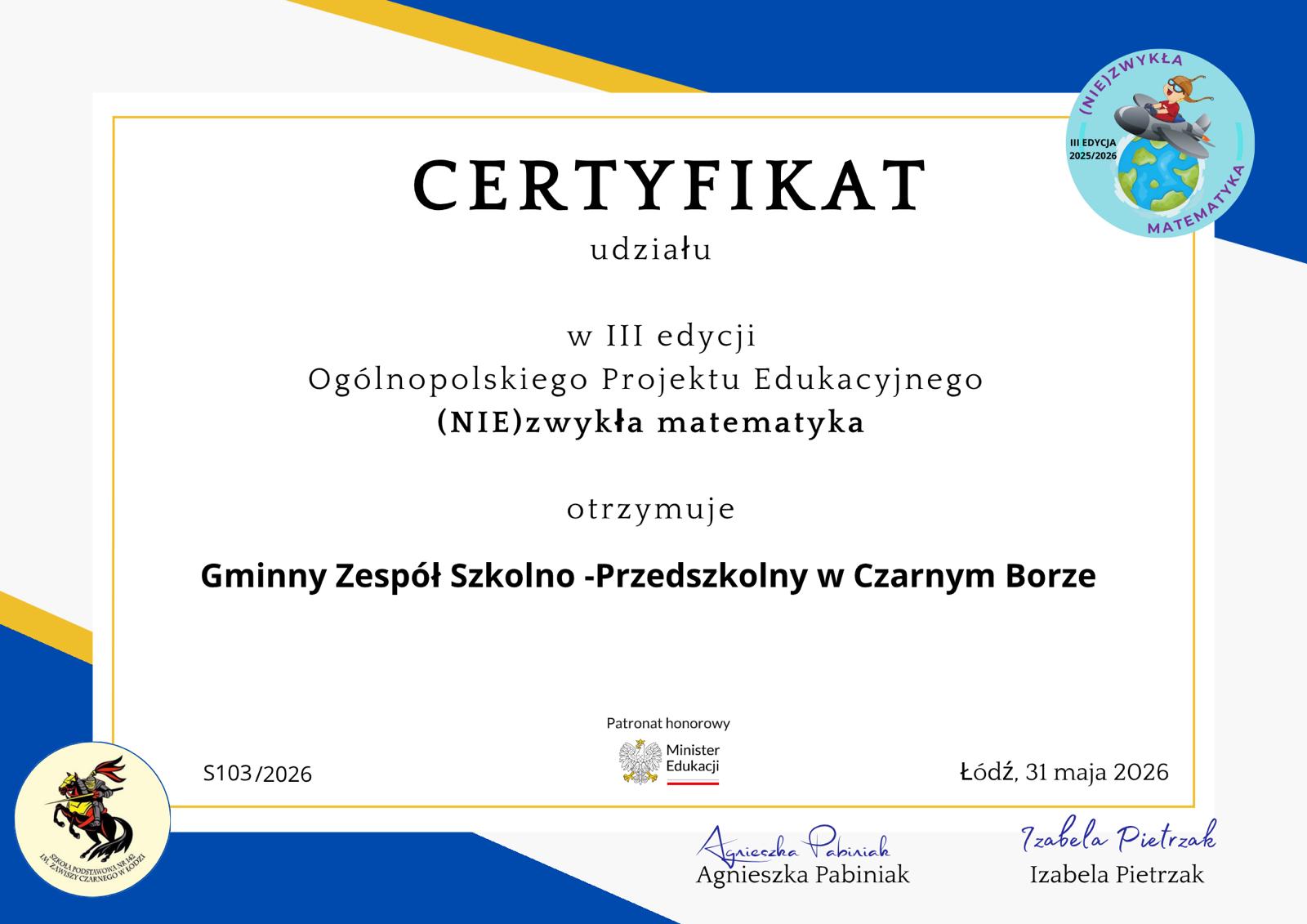 INNOWACJA  PEDAGOGICZNA  Z  CERTYFIKATEM