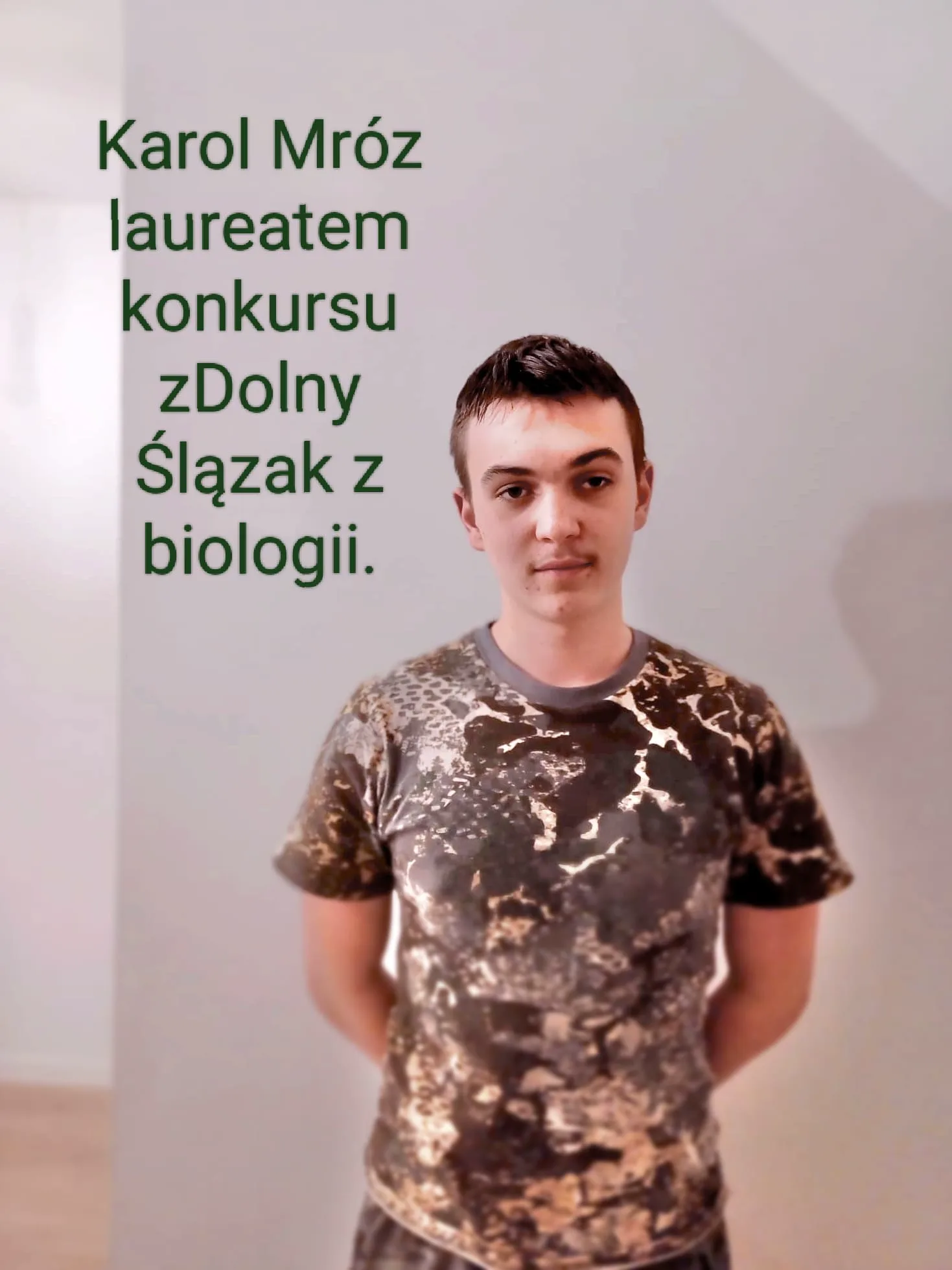 LAUREAT Dolnośląskiego Konkursu zDolny Ślązak z biologii