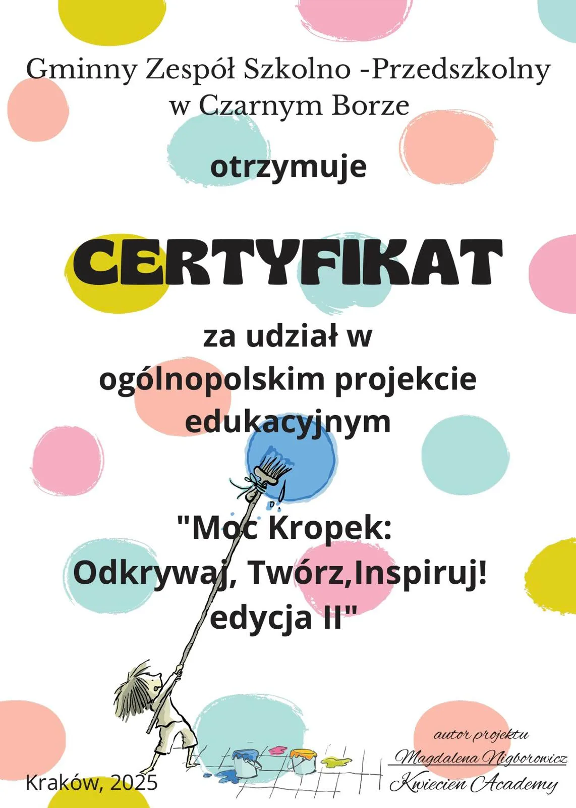 KOLEJNY CERTYFIKAT