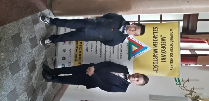Sukces  dwóch naszych uczniów w wojewódzkim konkursie literackim ,,Wędrówki szlakiem wartości”.
