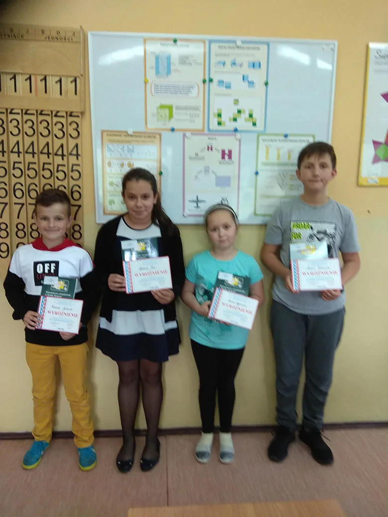 „Wyróżnienia w Międzynarodowym Konkursie Matematycznym Kangur 2018”