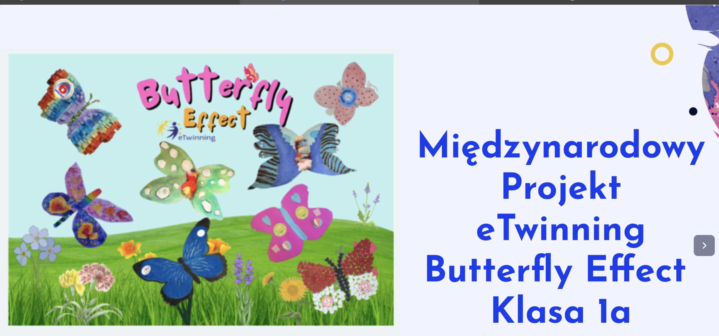 Międzynarodowy Projekt eTwinning Butterfly Effect  Klasa 1a